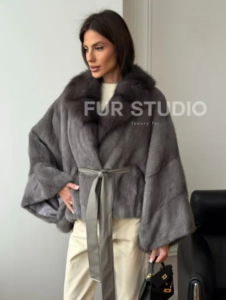 Короткий норковый полушубок - летучка - фото 5