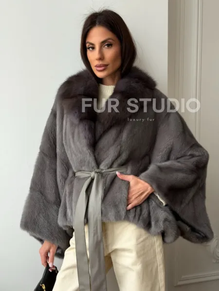 Короткий норковый полушубок - летучка - фото 6