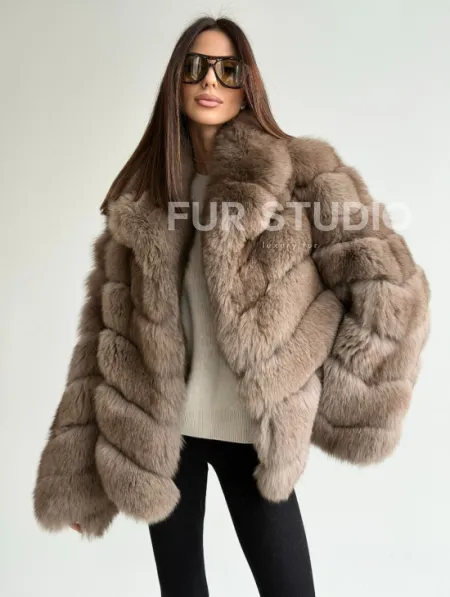 Шуба из меха финского песца - фото 0