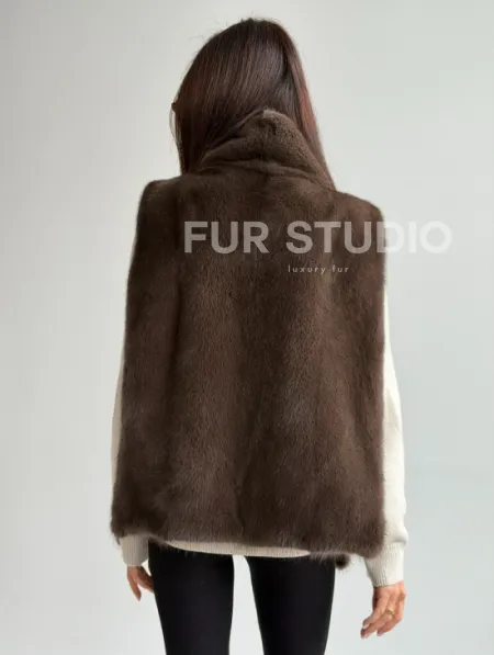 Женская меховая манишка - мех норка - фото 5