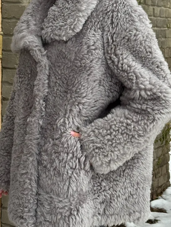 Короткая шубка - дублёнка из овчины - фото 1