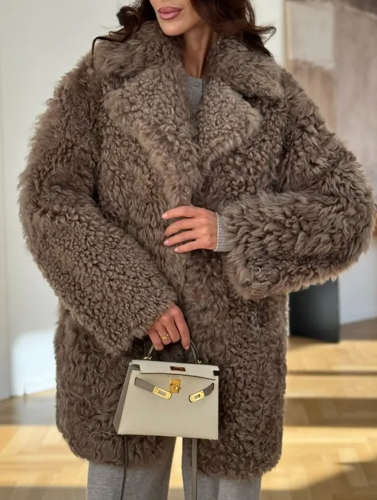 Двусторонняя шуба - дублёнка из меха испанского тиградо - фото 4