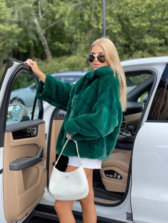 Автоледи из меха норки NAFA - изумруд - фото 3