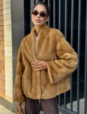 Норковый жакет Gold воротник V-образный - фото 5