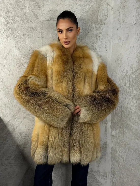 Шуба из меха лисы Gold - фото 9