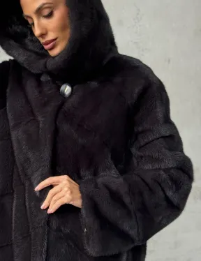 Норковая женская шуба с капюшоном - фото 3