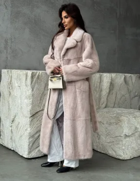 Светлая классическая норковая шуба - фото 10