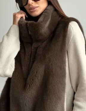 Женская меховая манишка - мех норка - фото 3