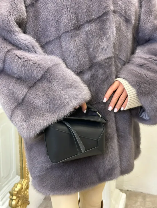 Шуба из норки стойка воротник - фото 2