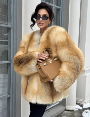 Шуба Premium из меха альпийской лисы - GOLDEN FOX - фото 6